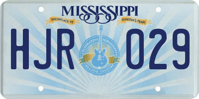 MS license plate HJR029