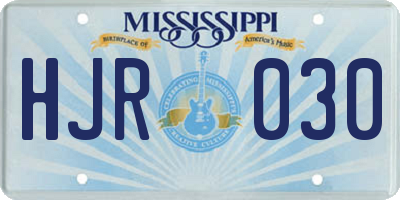 MS license plate HJR030