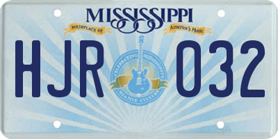 MS license plate HJR032