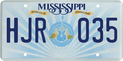 MS license plate HJR035