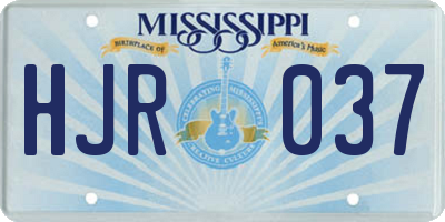 MS license plate HJR037