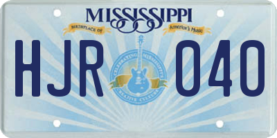 MS license plate HJR040