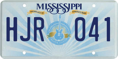 MS license plate HJR041