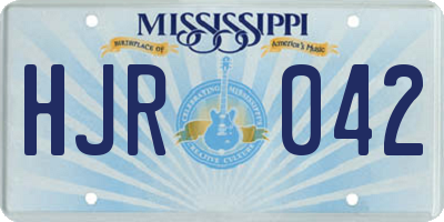MS license plate HJR042