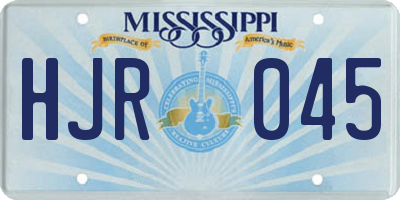 MS license plate HJR045