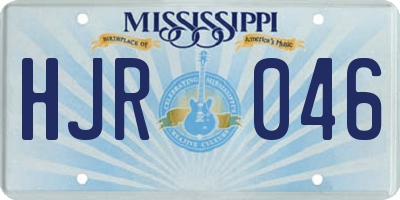 MS license plate HJR046