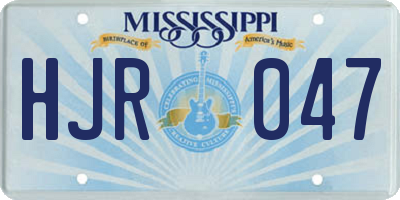 MS license plate HJR047