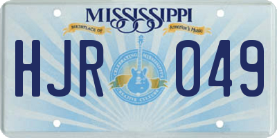 MS license plate HJR049