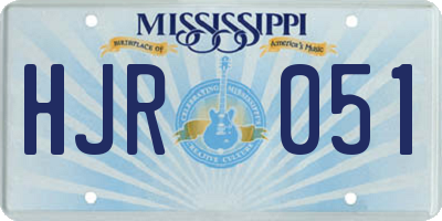 MS license plate HJR051