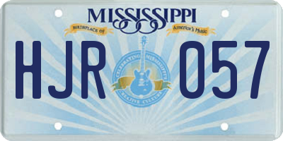 MS license plate HJR057
