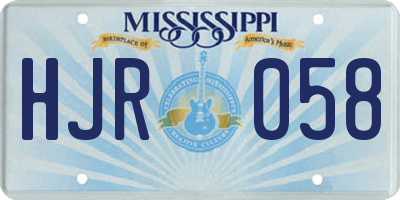 MS license plate HJR058