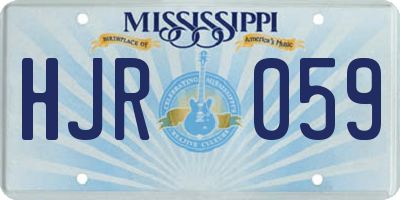 MS license plate HJR059