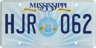MS license plate HJR062