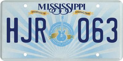 MS license plate HJR063