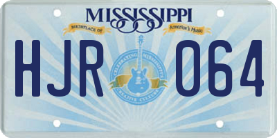 MS license plate HJR064
