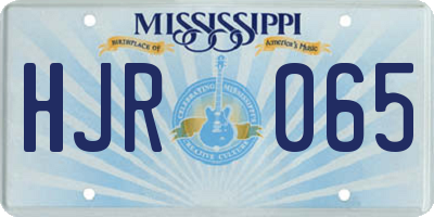 MS license plate HJR065