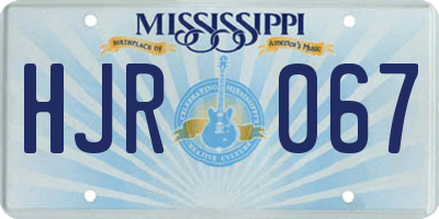 MS license plate HJR067