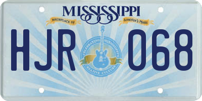 MS license plate HJR068