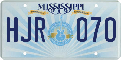 MS license plate HJR070