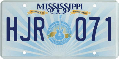 MS license plate HJR071