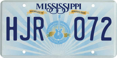 MS license plate HJR072