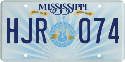 MS license plate HJR074