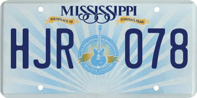MS license plate HJR078
