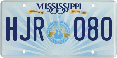 MS license plate HJR080