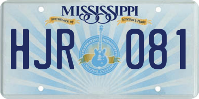 MS license plate HJR081