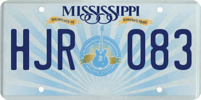 MS license plate HJR083