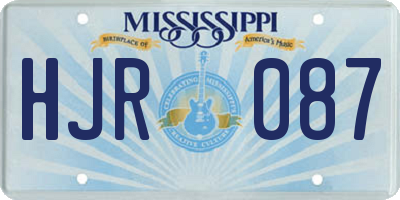 MS license plate HJR087