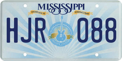 MS license plate HJR088