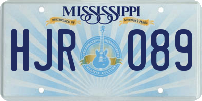 MS license plate HJR089