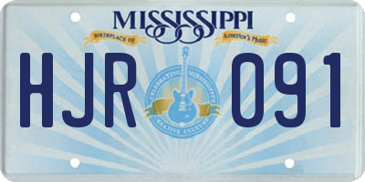 MS license plate HJR091