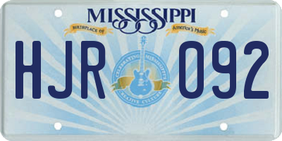 MS license plate HJR092