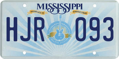 MS license plate HJR093