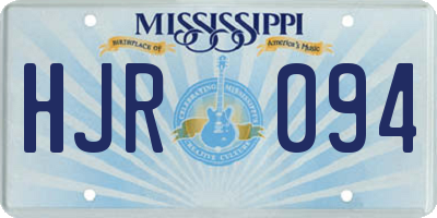 MS license plate HJR094