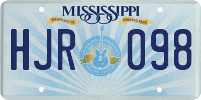 MS license plate HJR098