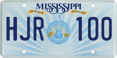 MS license plate HJR100