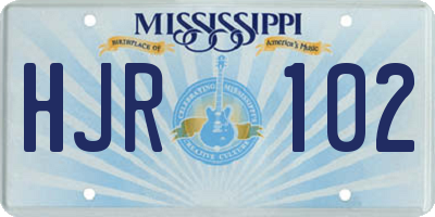 MS license plate HJR102