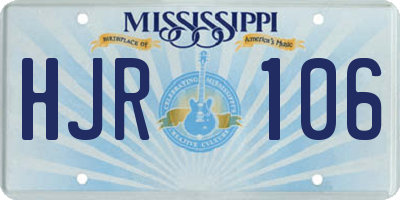 MS license plate HJR106
