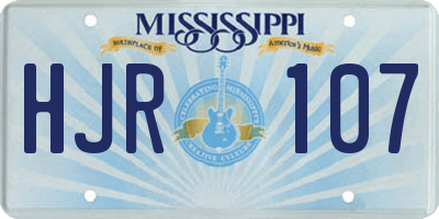 MS license plate HJR107