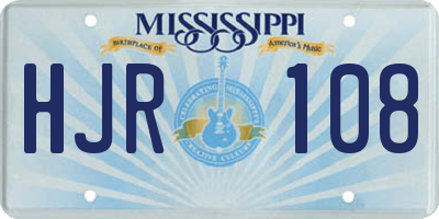MS license plate HJR108
