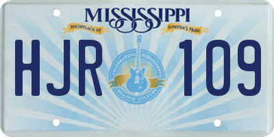 MS license plate HJR109