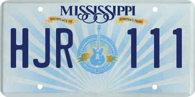 MS license plate HJR111