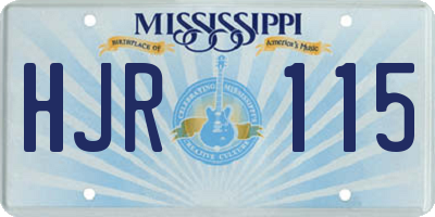MS license plate HJR115