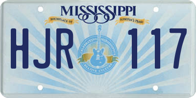 MS license plate HJR117