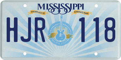 MS license plate HJR118