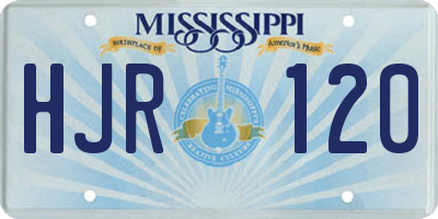 MS license plate HJR120