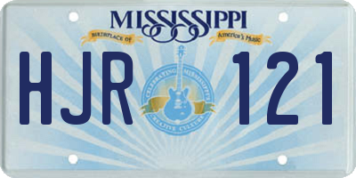 MS license plate HJR121